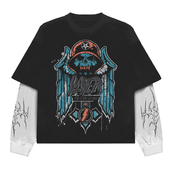 【SATIIIZ】Deeon Bone Pigment Long Sleeve Long sleeve - satiiiz